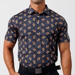 Waggle Golf Polo Mens XL Tiger Striped Goat Stretch Shirt Camo